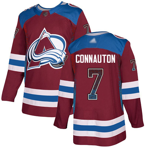 Adidas Colorado Avalanche Men 7 Kevin Connauton Burgundy Home Authentic Drift Fashion Stitched NHL Jersey